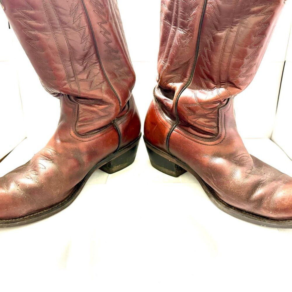 Mason Western Roper Boot Men 10 E Brown Leather